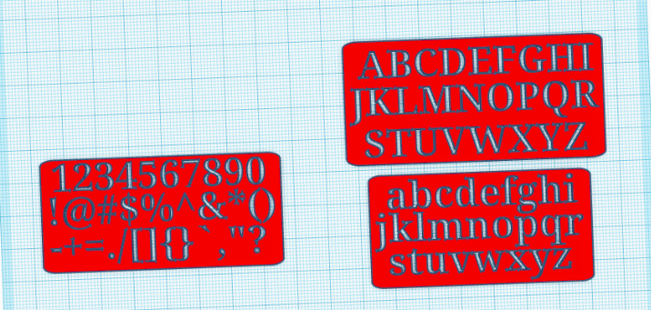 Stencil Cards (Letters/Numbers/Symbols)