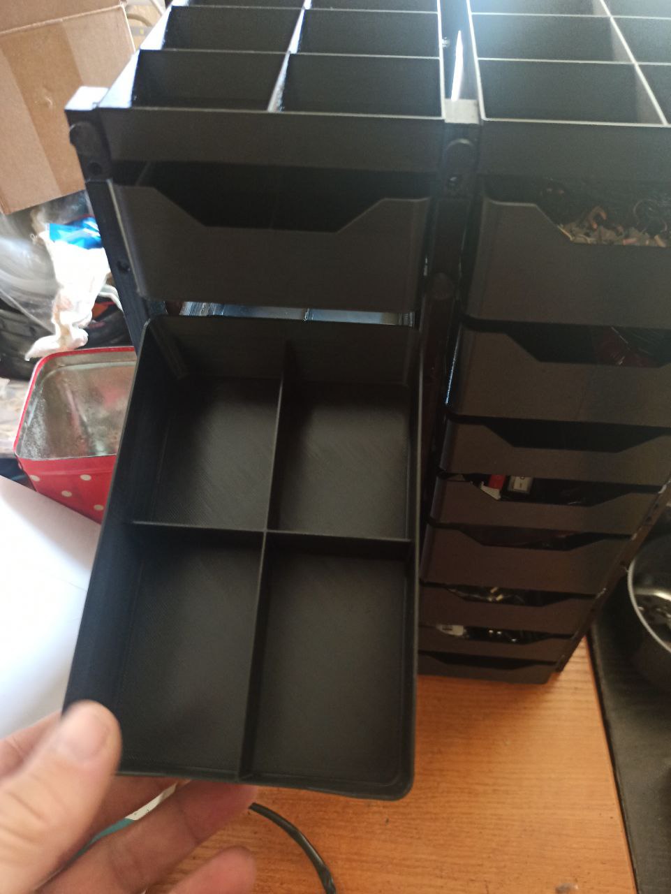 Organizer Shelf for Small Parts and Electronic Components