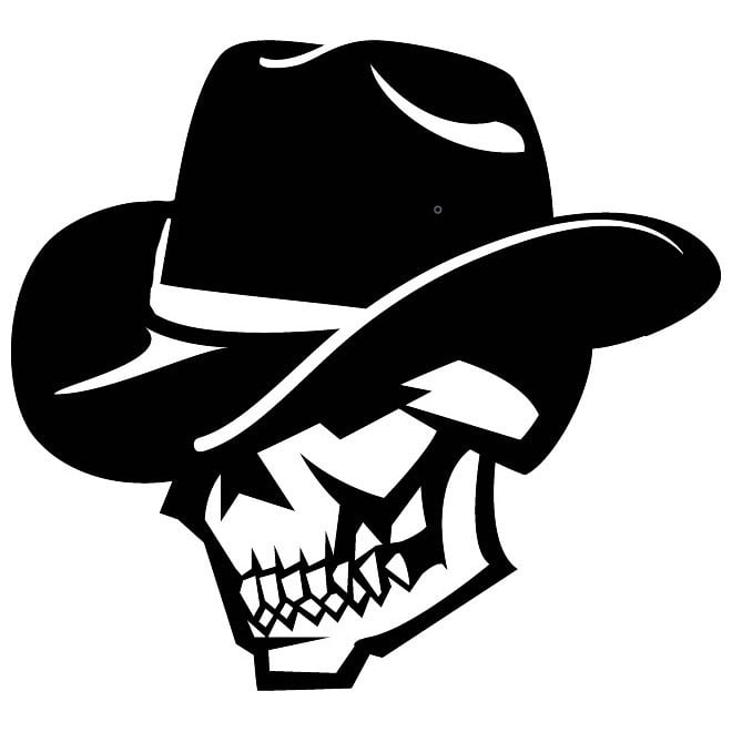 2D Skull with hat
