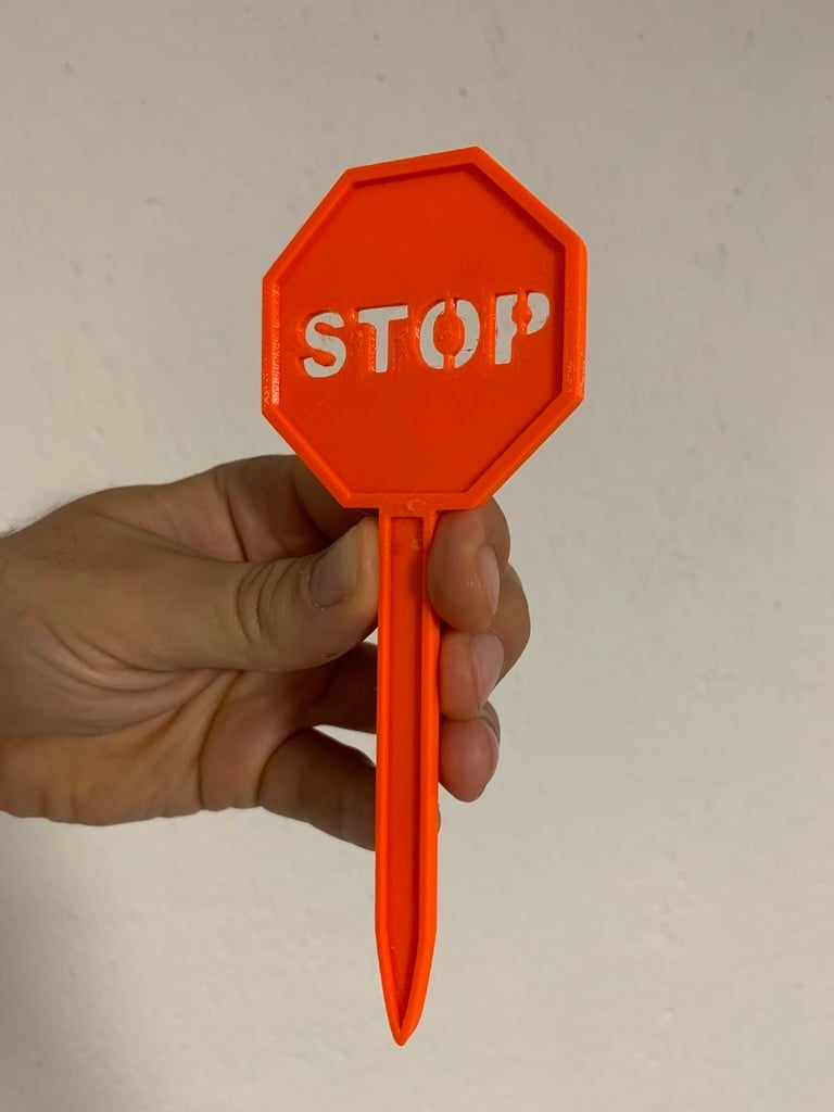 Stop sign with shaft