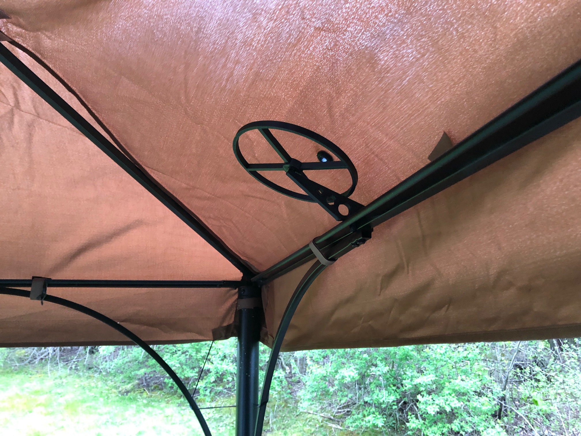 Gazebo canopy drain support