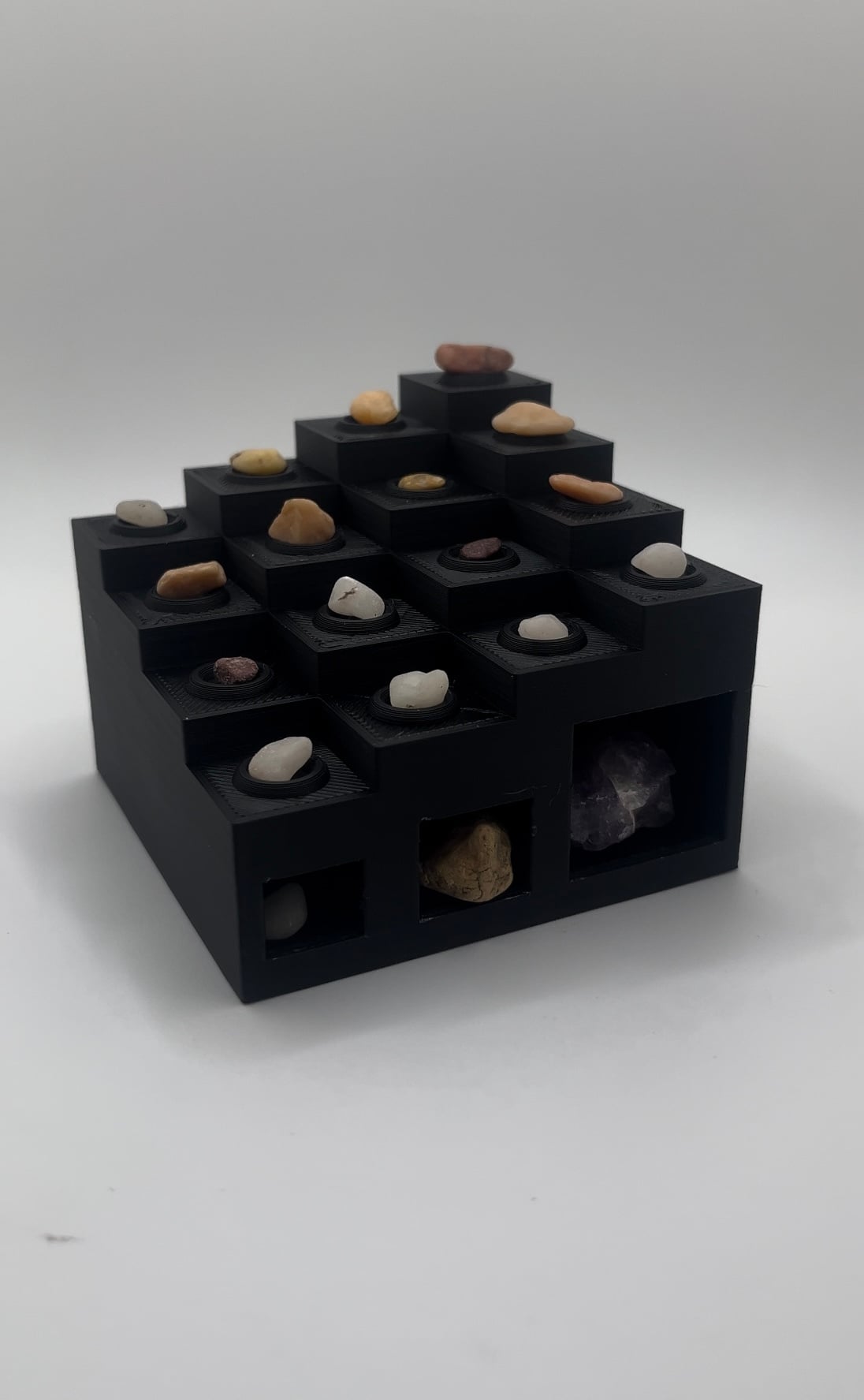 Tiered Cube Rock & Gem Display