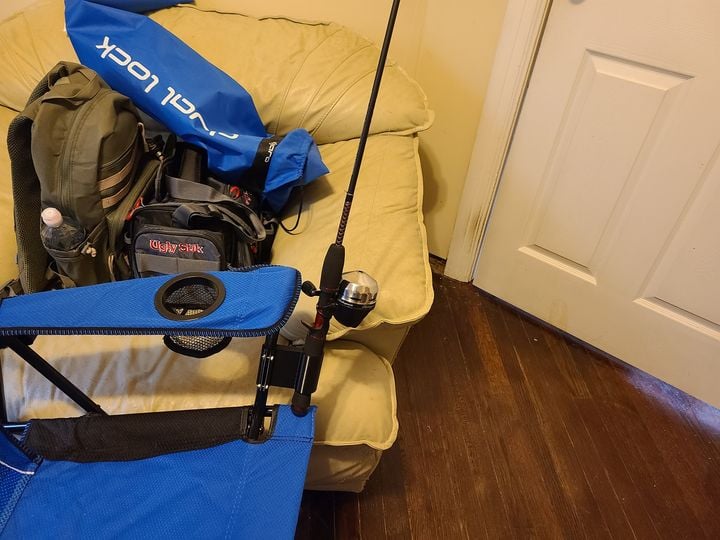 Camping chair rod holder