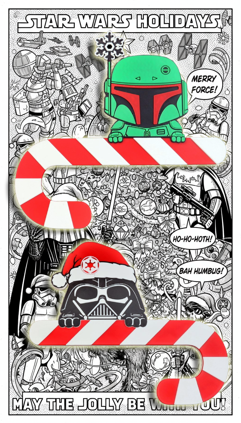 Star Wars Christmas Door Corner Set: Darth Vader & Boba Fett