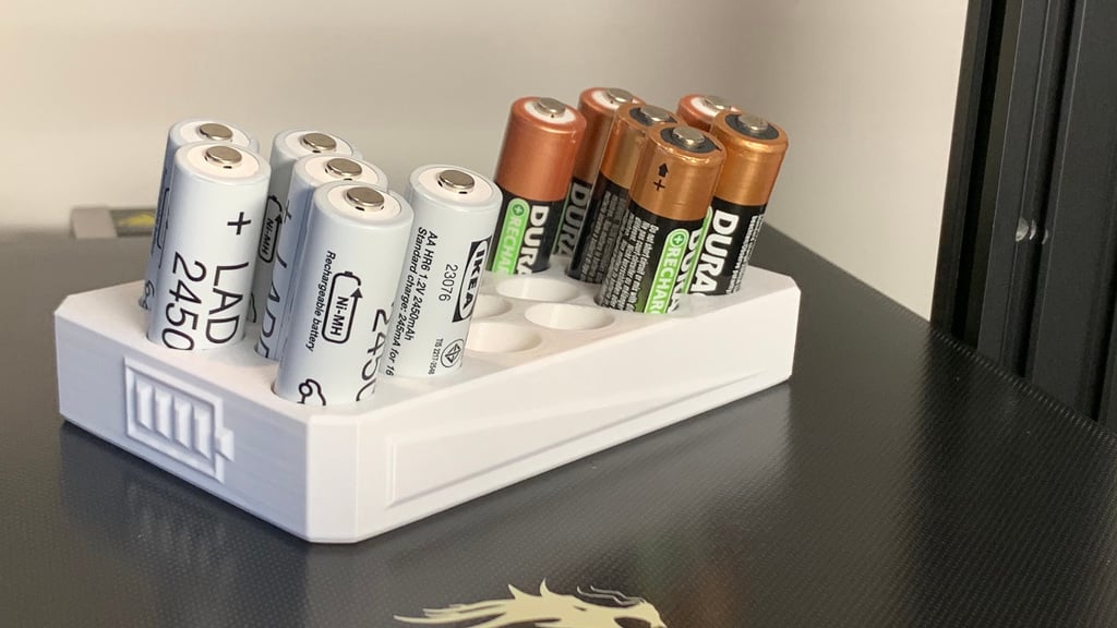 Rechargeable AA/AAA Battery Holder & Organizer