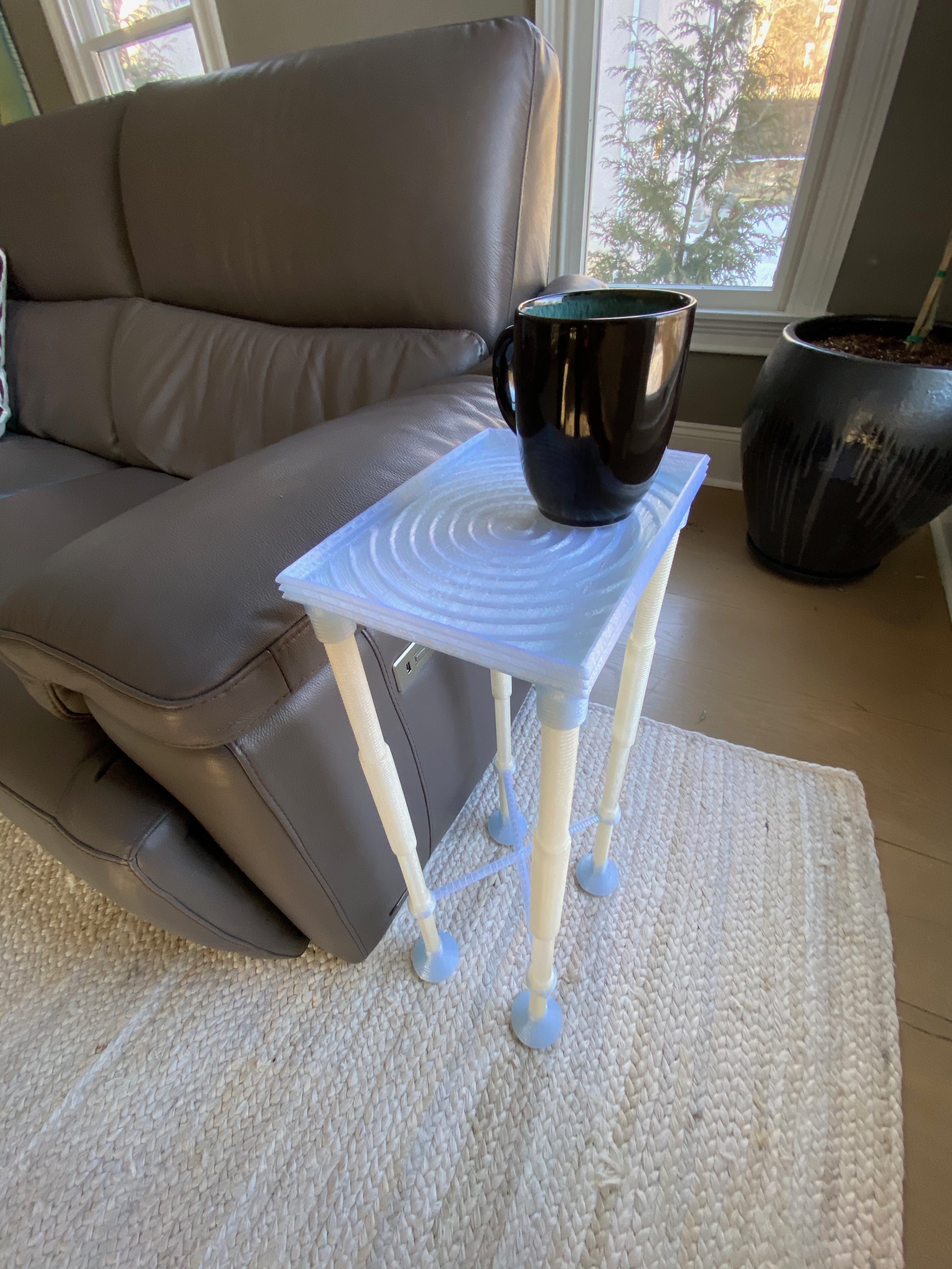 Spiral couch-side table