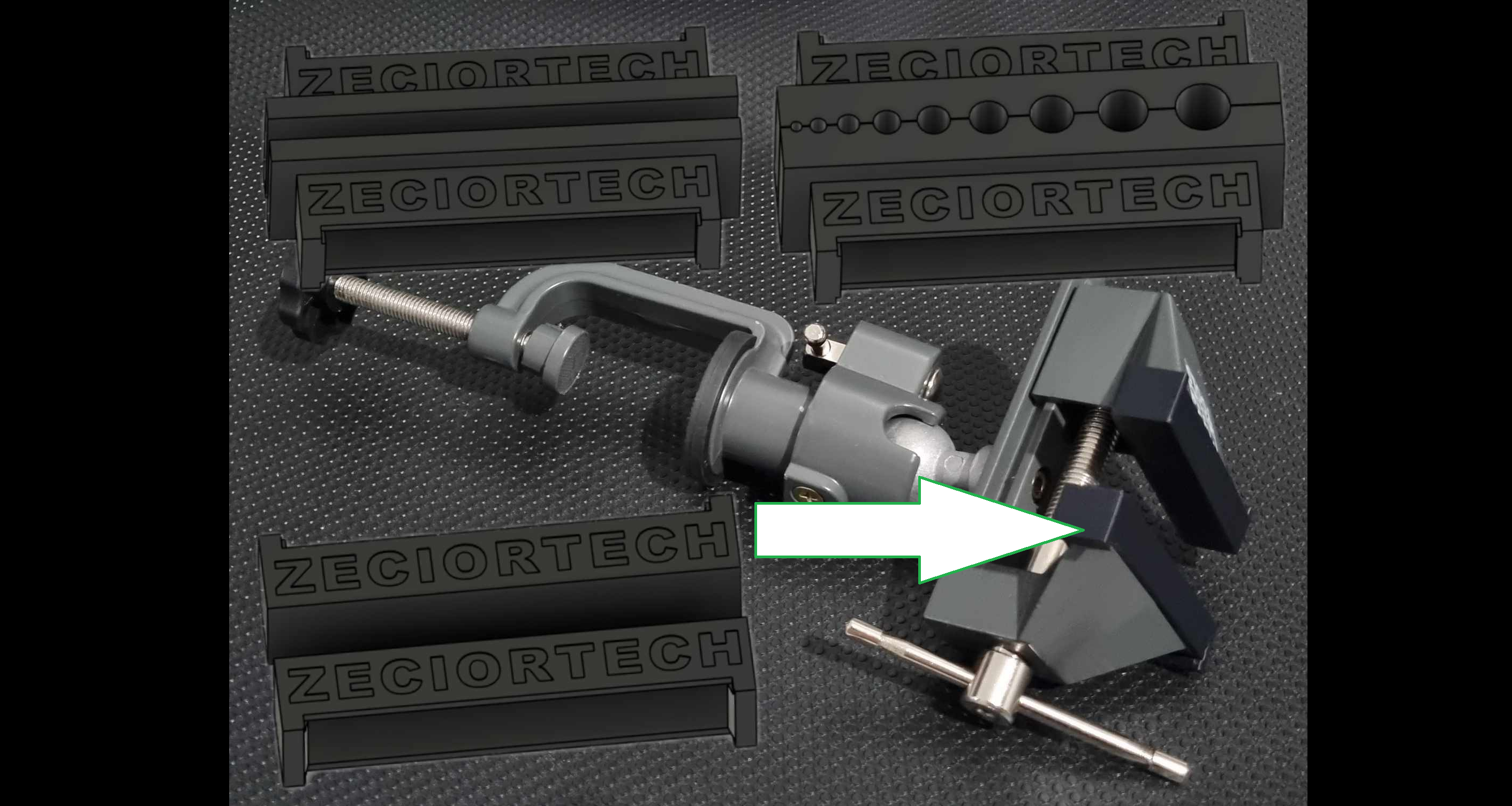 MEEC TOOLS Bench Vice rotational ball vice jaws