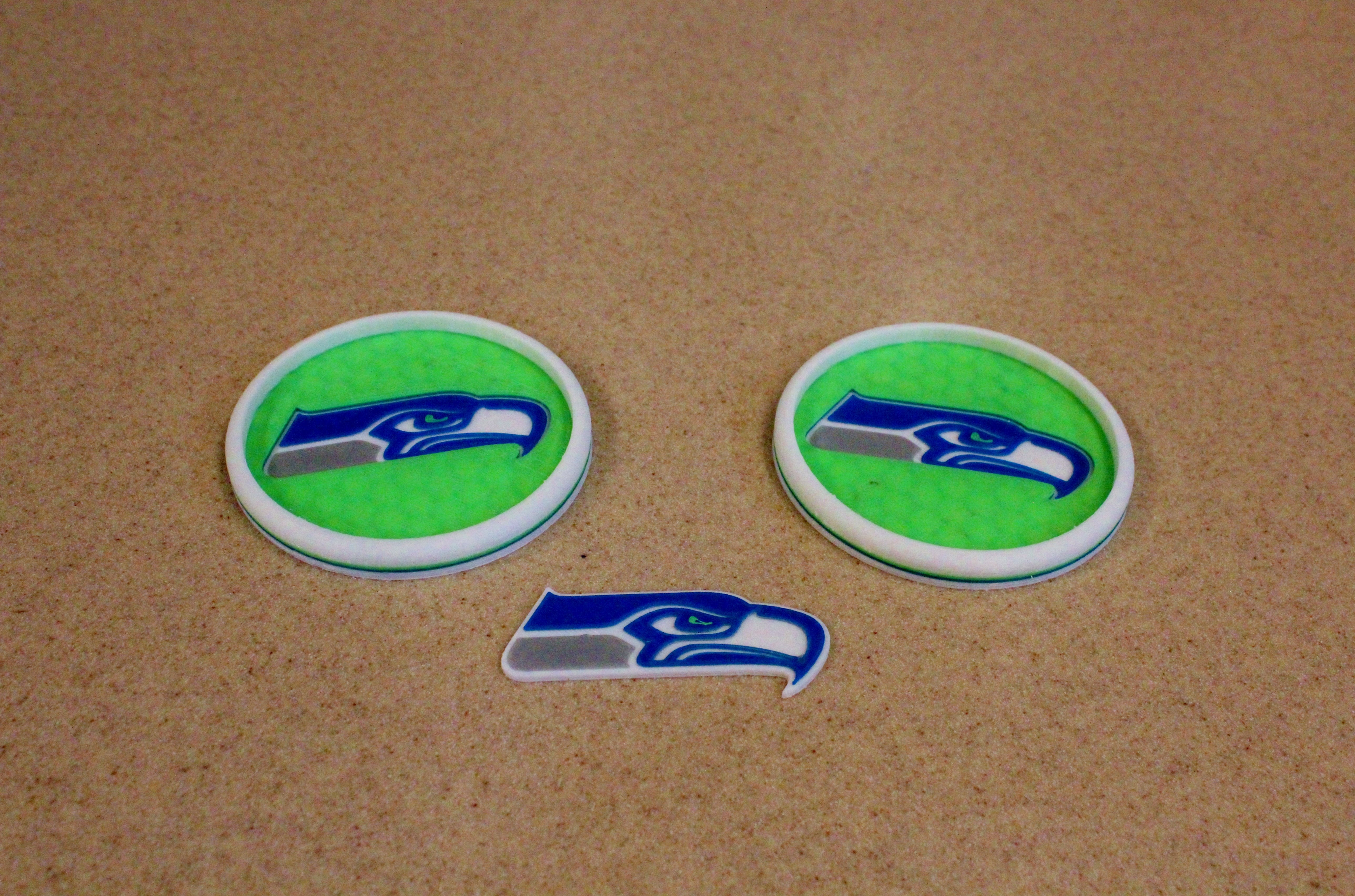 Slightly modified Seahawks Coaster and Logo - Go Hawks!
