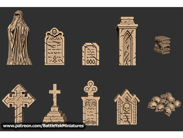 Graveyard Decorations Battle Yak Miniatures Patreon Sample