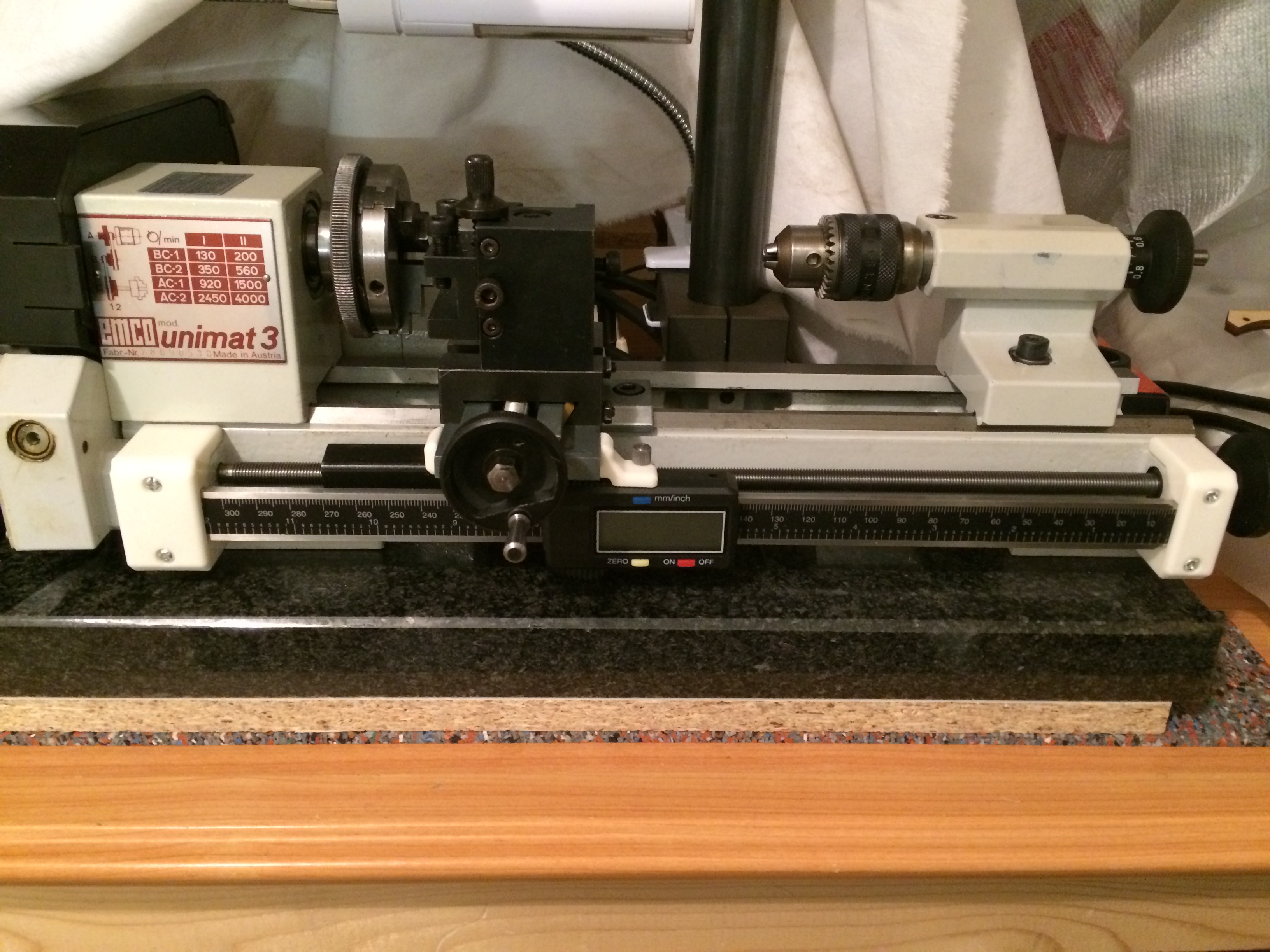 DRO mount for Emco Unimat 3/4, MJ-189 mini lathe