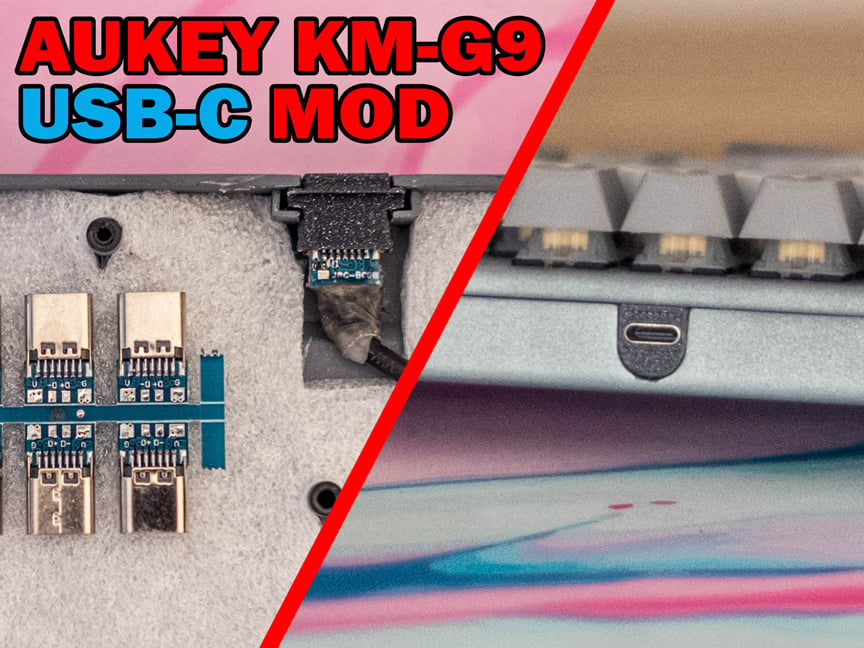 Aukey KM-G9 Keyboard USB-C Port Mod
