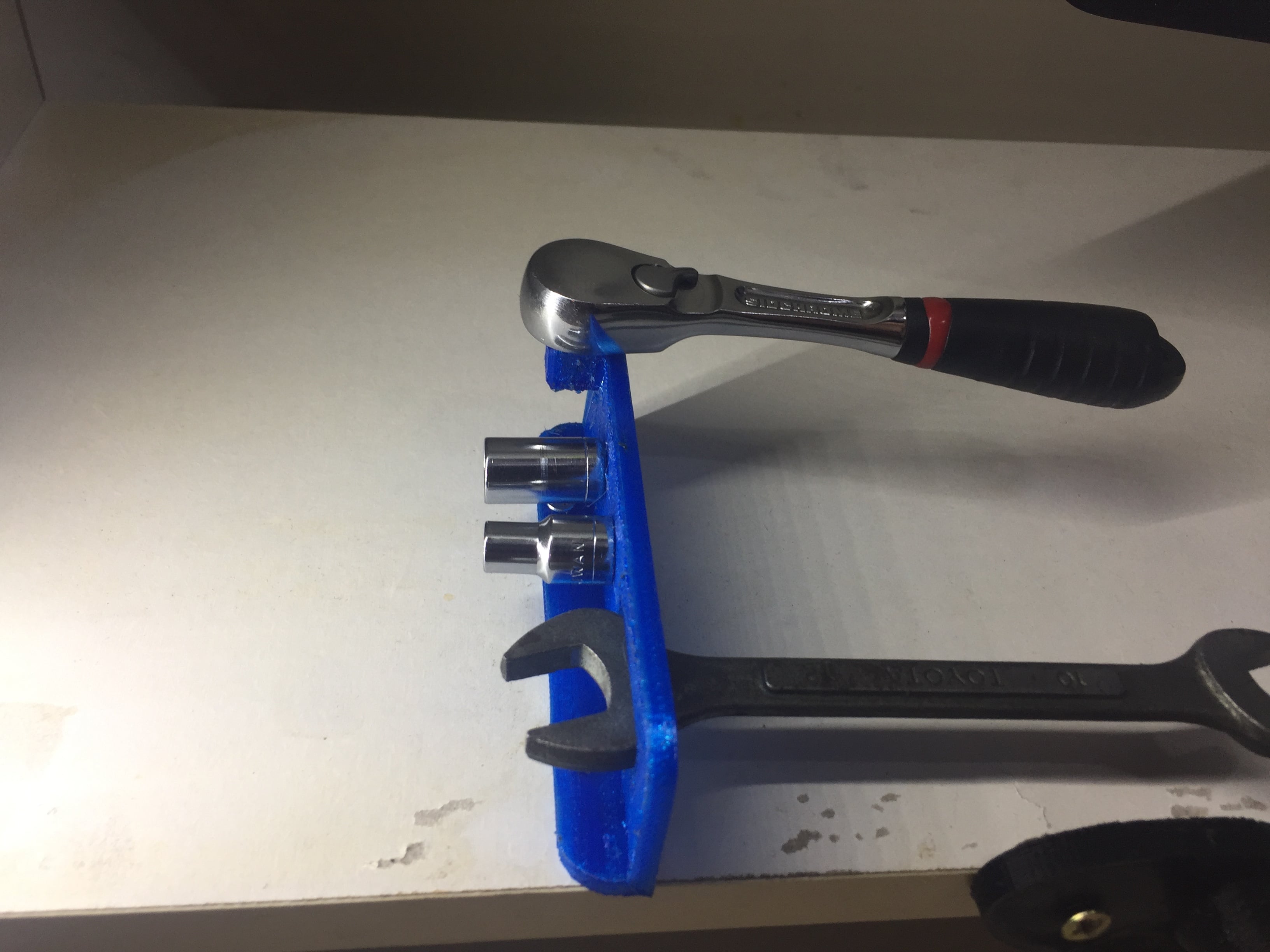 TOOL HOLDER 10 mm Spanner,2 Sockets and Ratchet 3/4 inch drive