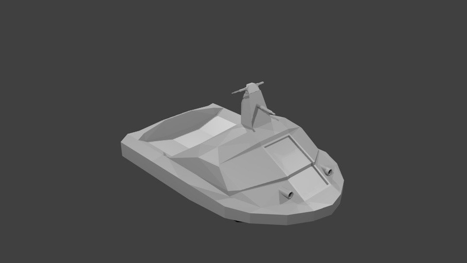 Flash Gordon mostly low poly rocket cycle