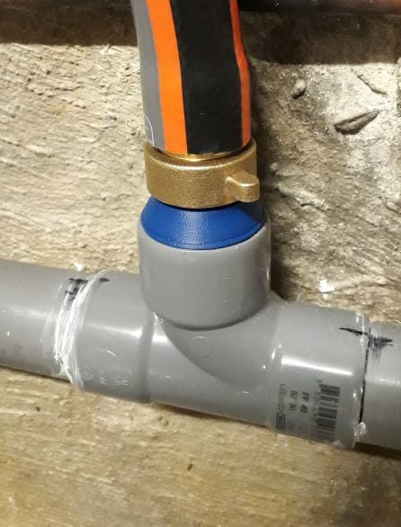 Hose Connector - 40mm PVC pipe and 26x34 or 20/27 flexible hose