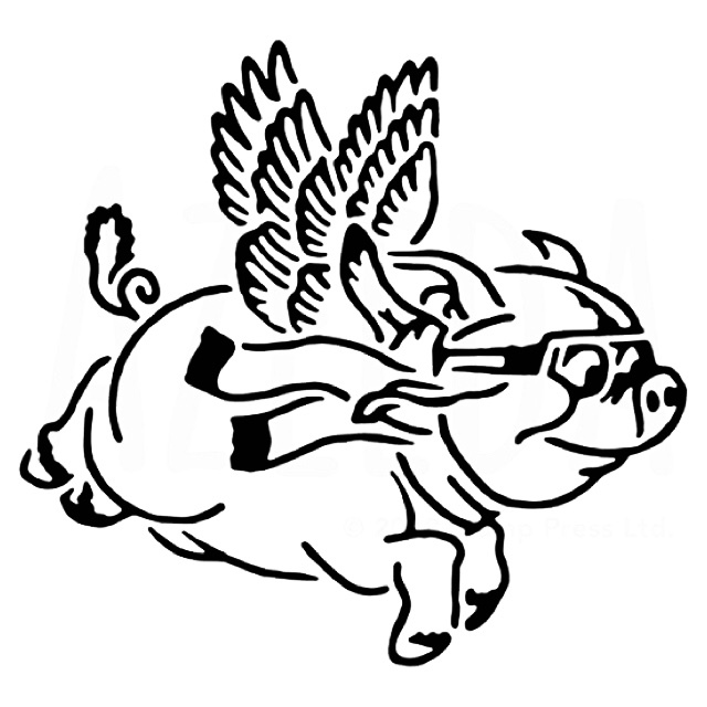 Winged Pig stencil 2