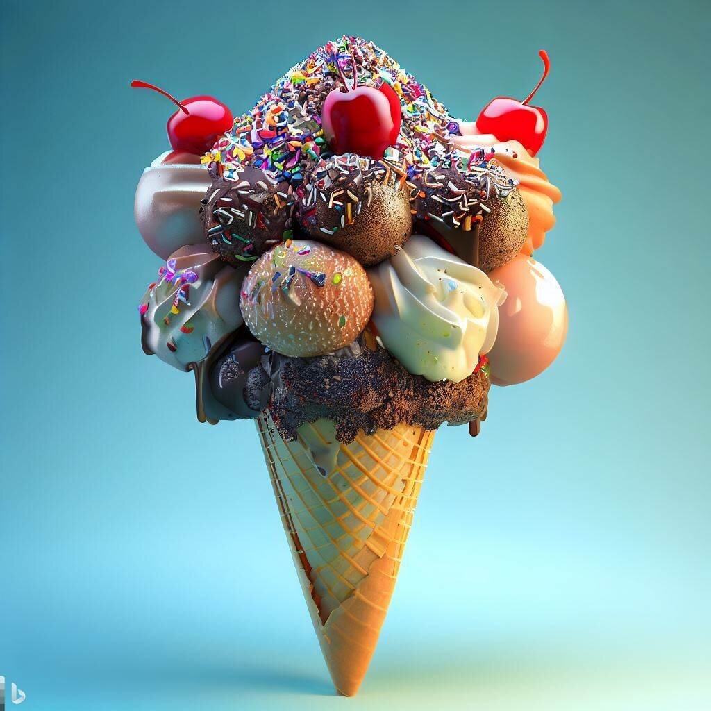 3d ice cream cone 