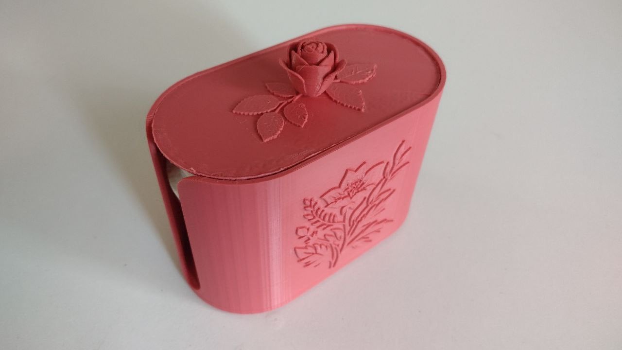 Floral Cotton Pad Holder with Lid