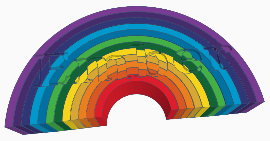 Thin rainbow ready to paint all