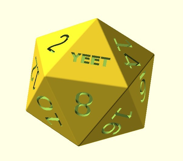 D20 with yeet-oof