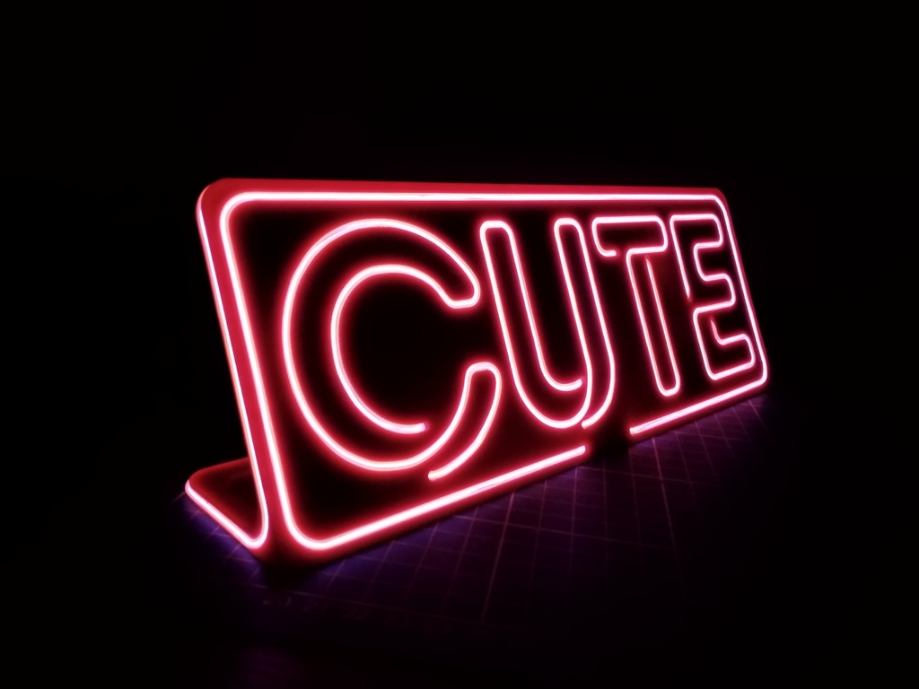 Neon Sign 3D Printable "CUTE" / "BEER"