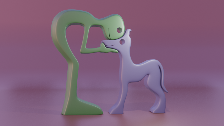 Man & Dog Sculpture- Homage DMcG