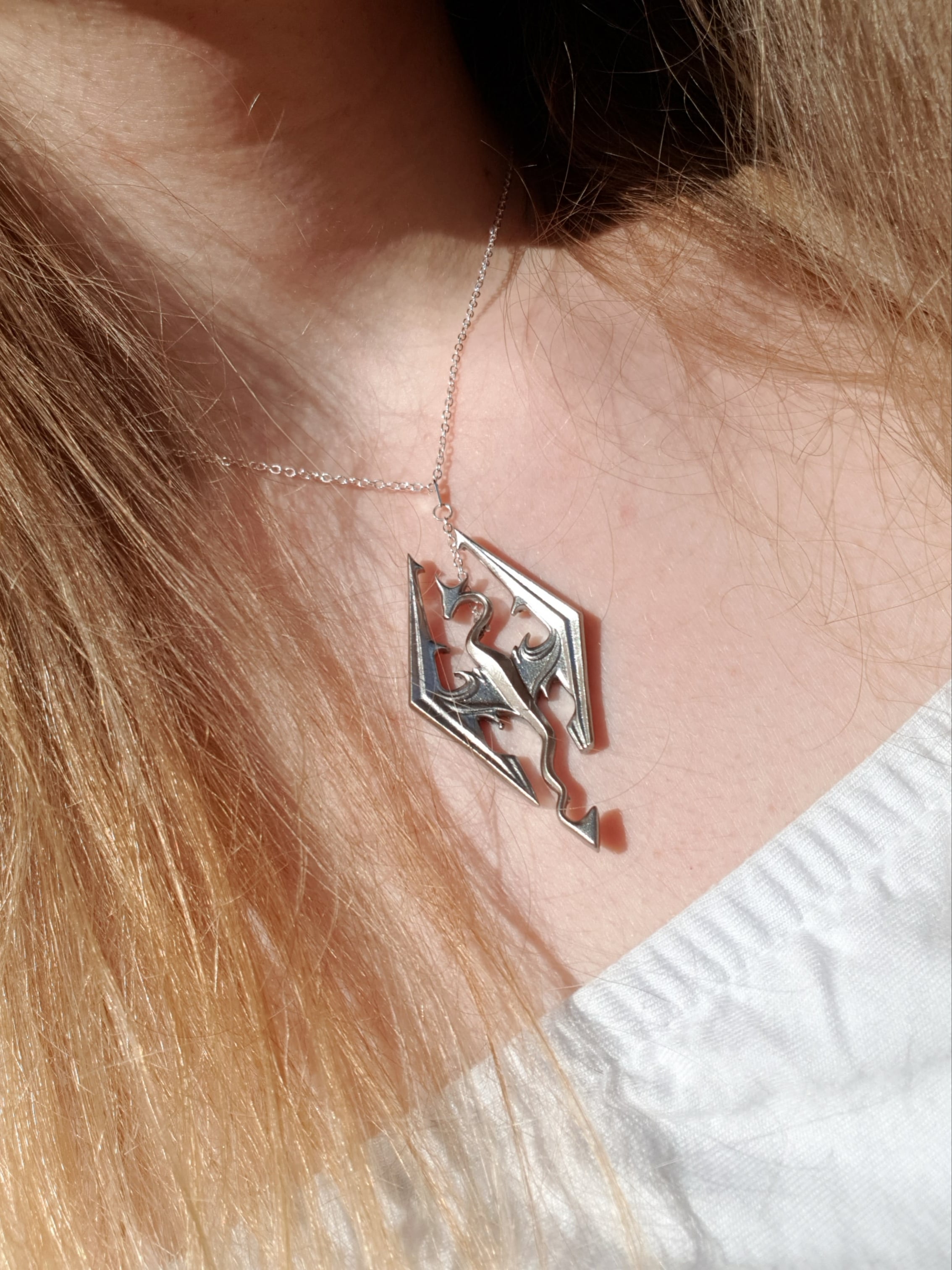 Skyrim logo necklace