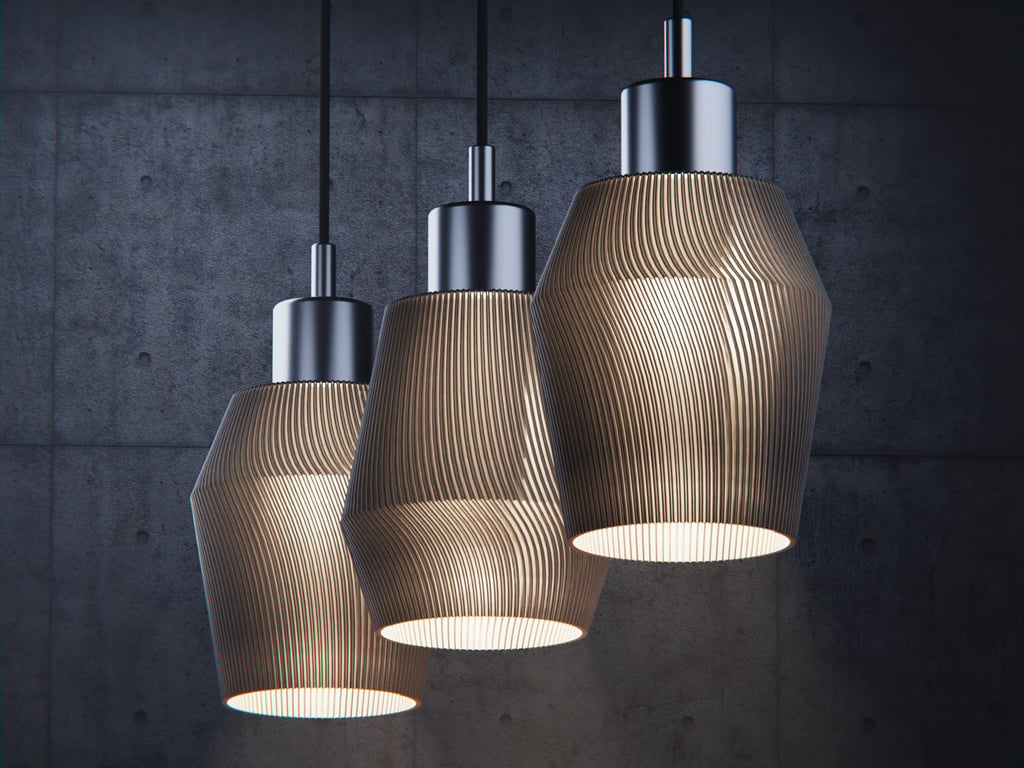 Twisted lamp shade for IKEA Skaftet