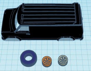 Orlandoo 1:32 Ford E250 shell for A02 Pajero