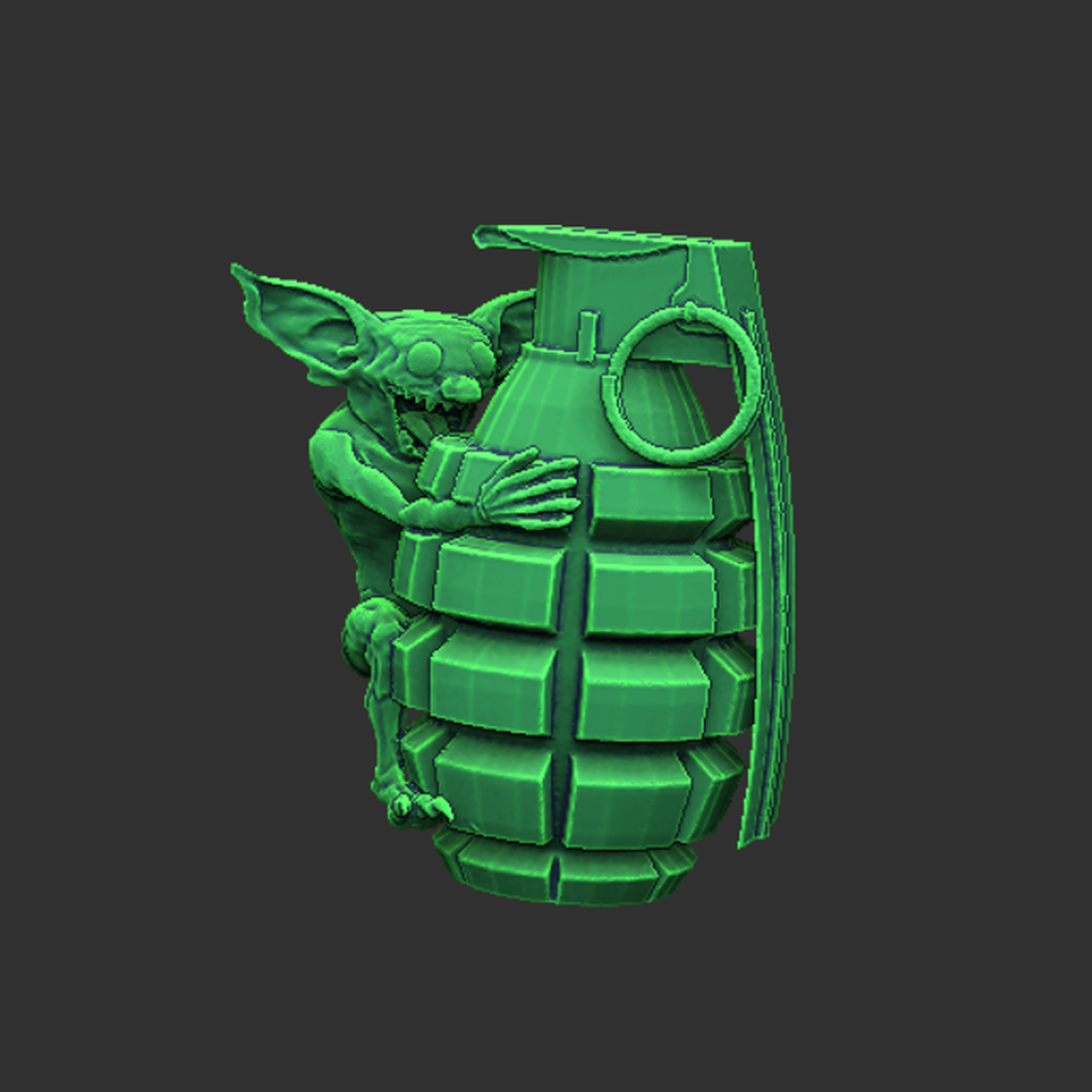 Goblin on a grenade