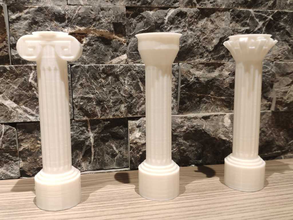 Lowpoly Ionic, Doric, Corinthian Columns