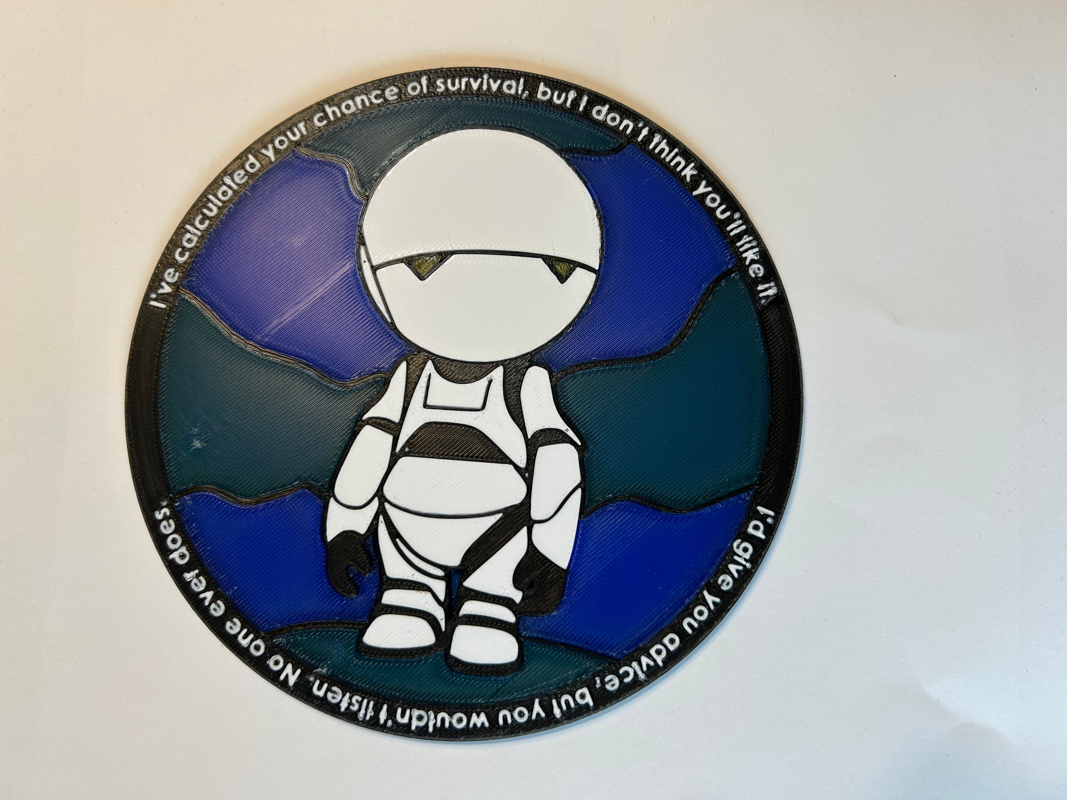 Marvin Stained Glass & Stand (Hitchhiker's Guide)
