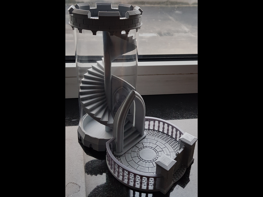 Another dice tower (acrylic pipe and cthulu statue)