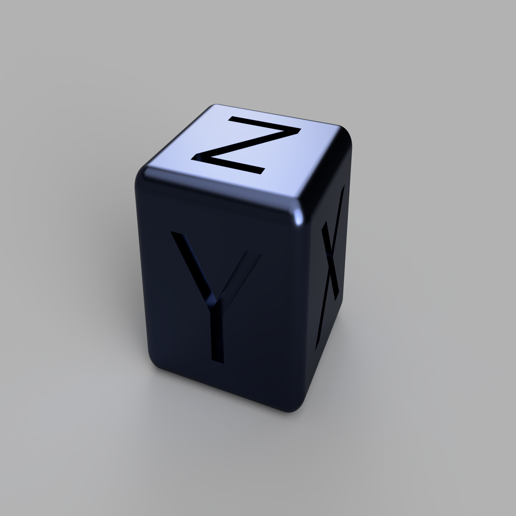 XYZ calibration cube with rounded edges (+step file)