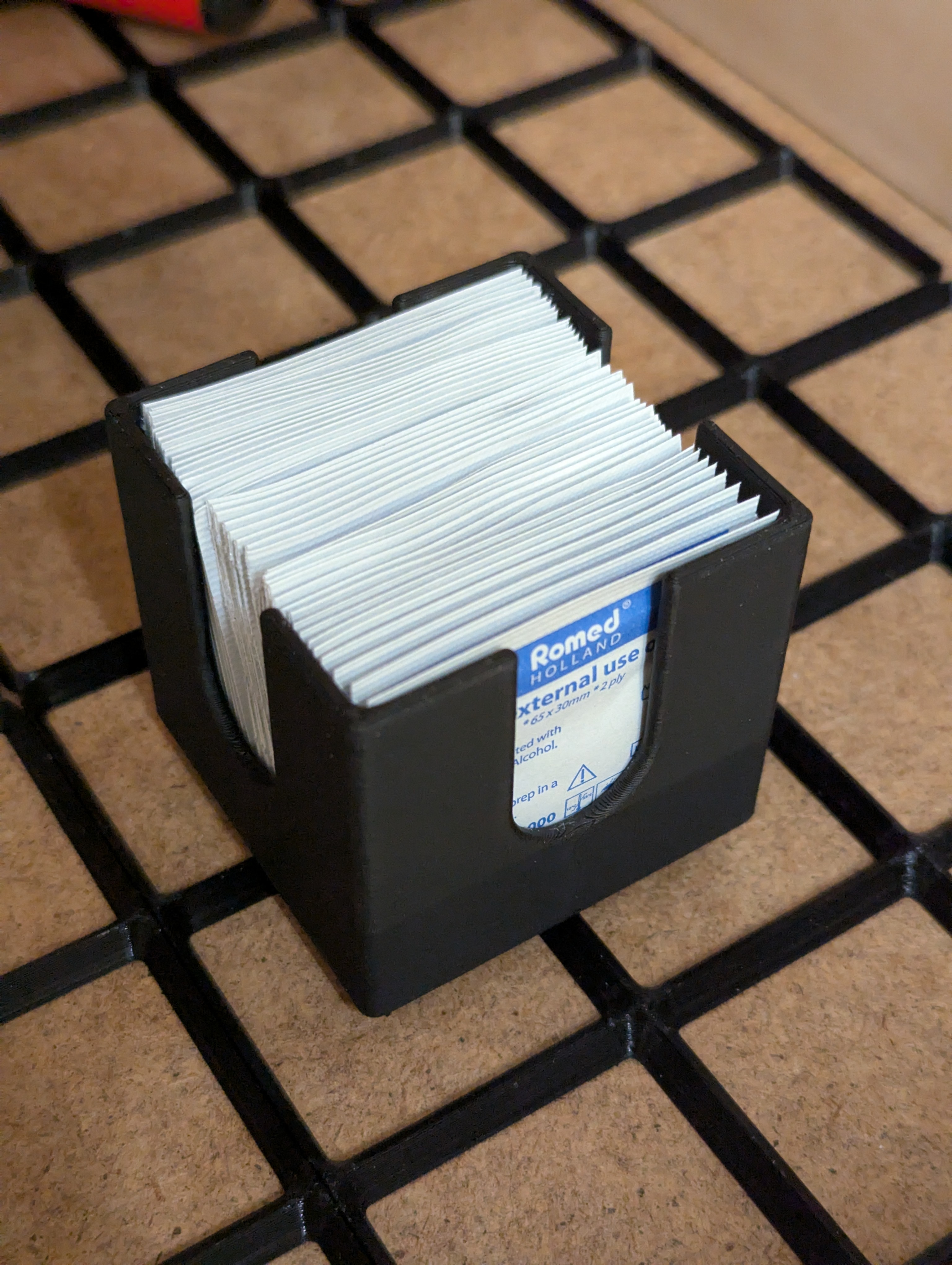 Gridfinity 1x1 Alcohol Pads Wipes holder Oversized