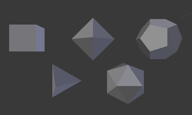 Blender Script to create the five Platonic Solids