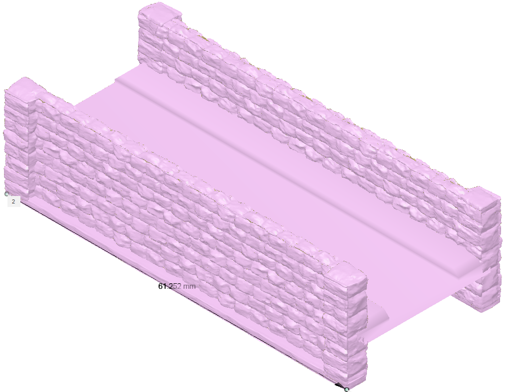 Z Scale 62mm long Stone Bridge