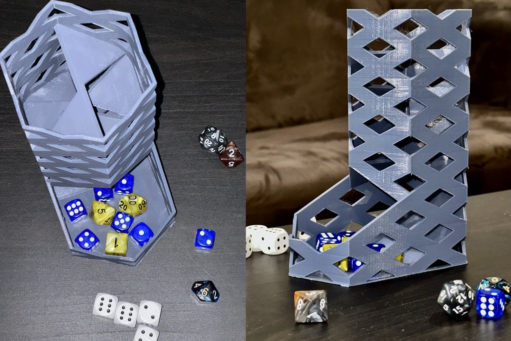 Hexagon _ Criss cross dice tower & tray