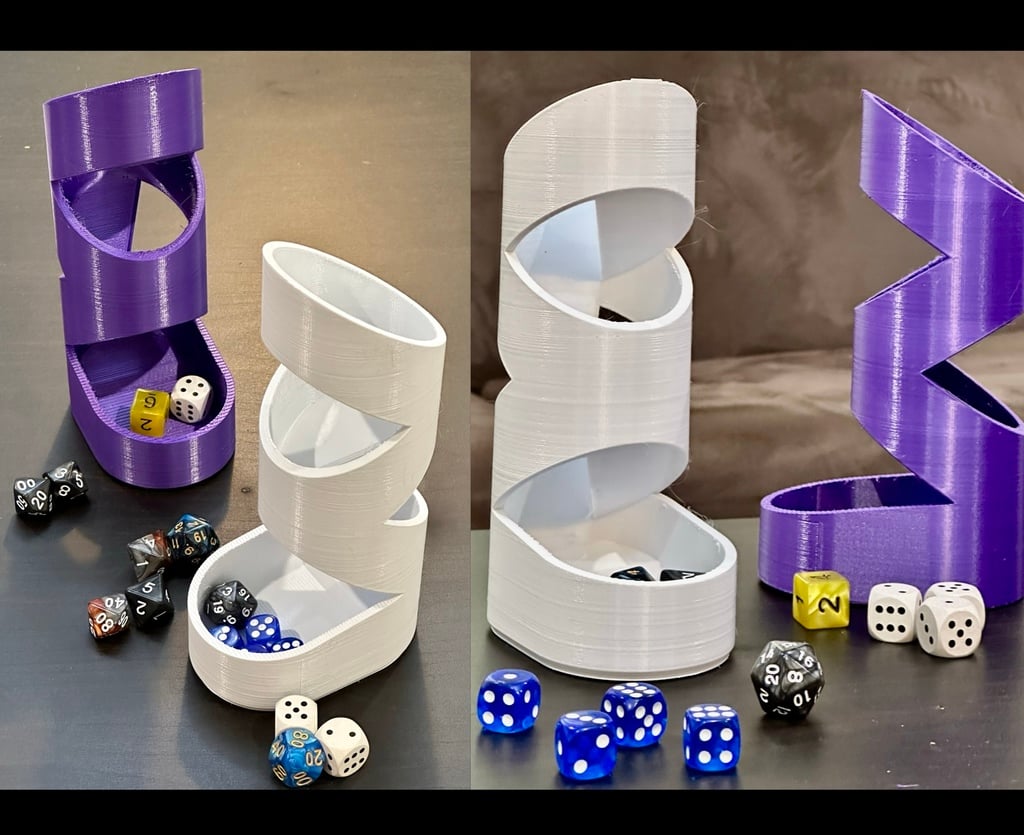 Zigzag (triple ring) dice tower & catch tray