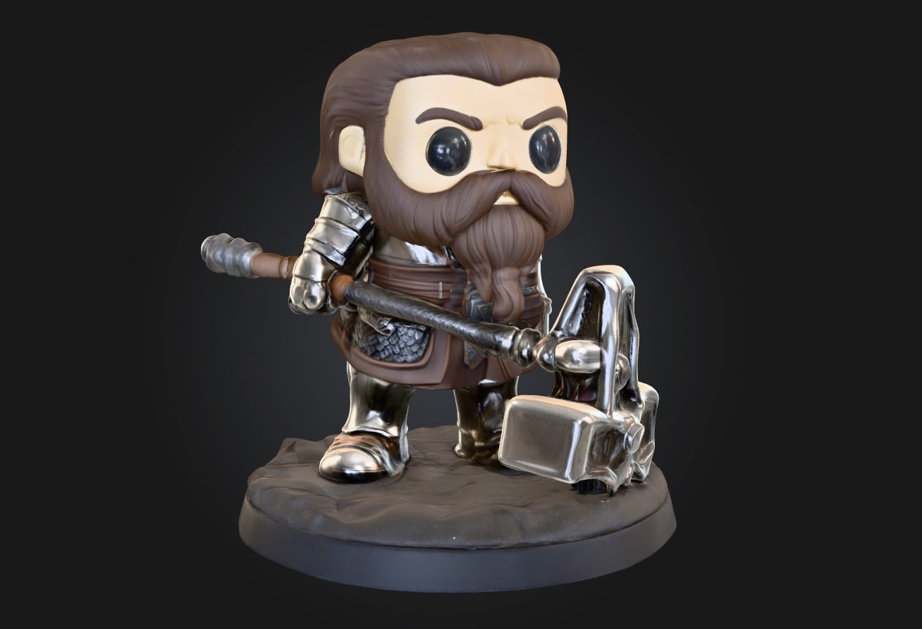 Dwarf Warrior – Funko-Inspired Chibi STL | FDM + Resin Optimized