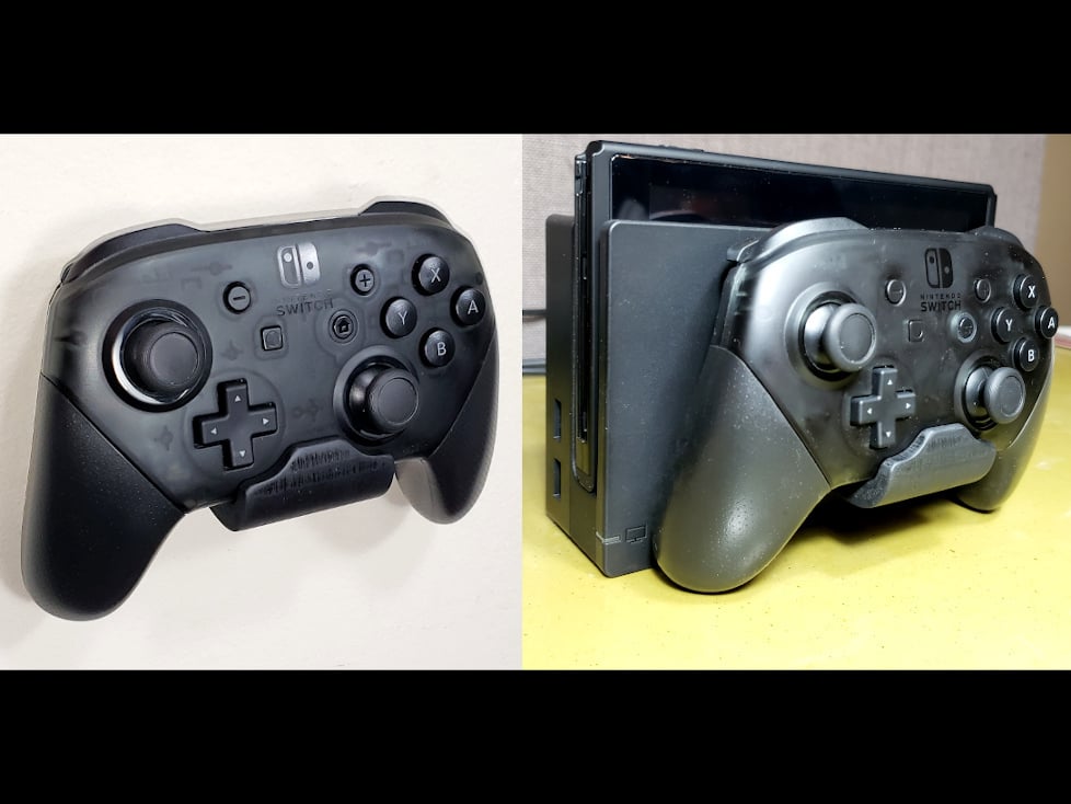 Nintendo Switch Pro Controller Mount - Mounts on Wall or Switch!