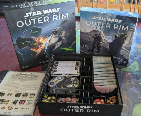 Star Wars Outer Rim W/ Unfinished Business Expansion Board Game Box Insert Organizer