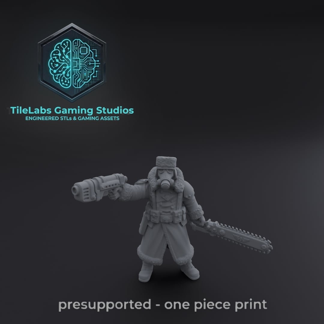 Imperial Ice Warriors - Officer -3D Printable STL Files - Winter Soldiers Proxy - OPR Human Defence Force & Grimdark Future