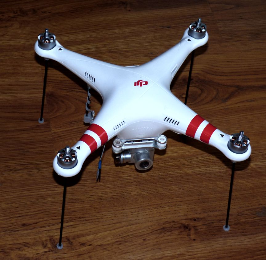 DJI Phantom 2 Motor Mount Skid Carbon Fiber M2 version 2 (rev 02-07-15)