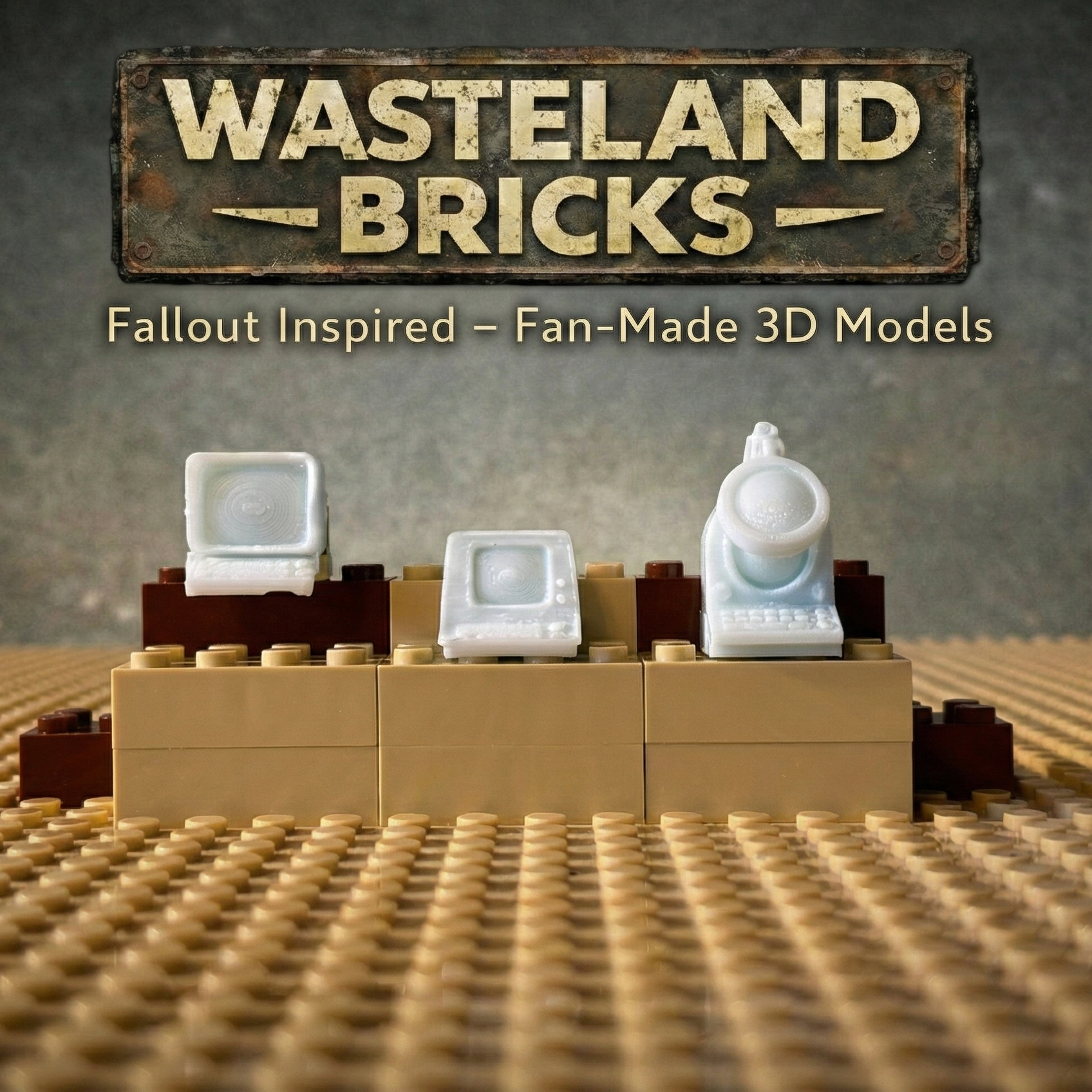 Wasteland Bricks– Computer Terminals – LEGO-Compatible Fallout Inspired Pieces (3D Print)
