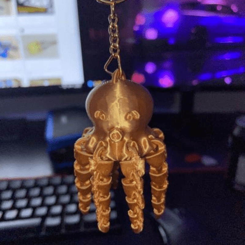 Cute Mini Octopus With Keyring Loop