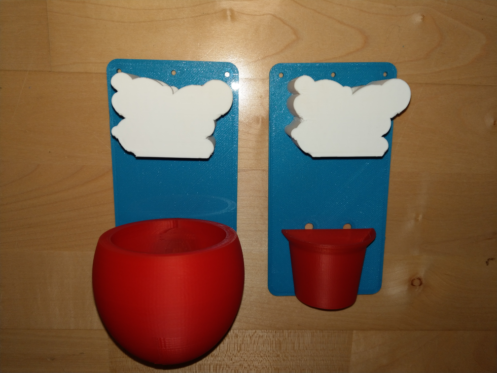 Cloud Rain Wall Flower Pot Thing (CLICK, REMIX)