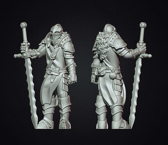 Fantasy medieval knight with great sword