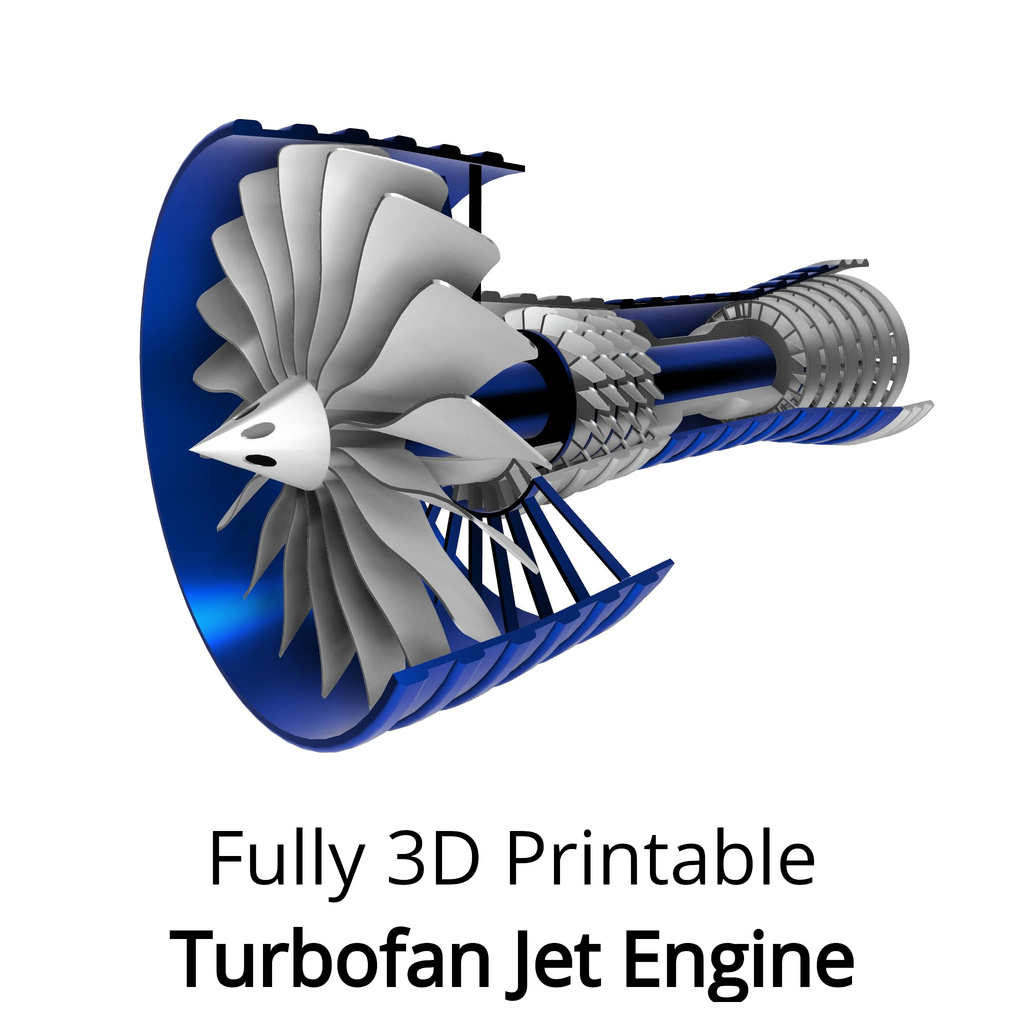 Fully 3D Printable Turbofan Jet Engine - Educational Model