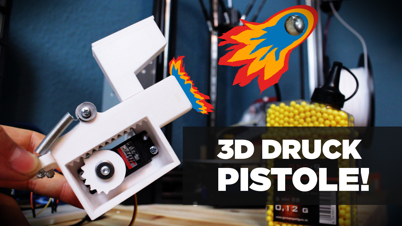 3D printed automatic gun - diy electric pistol ( TOY )