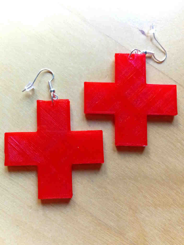 Red Cross Earrings